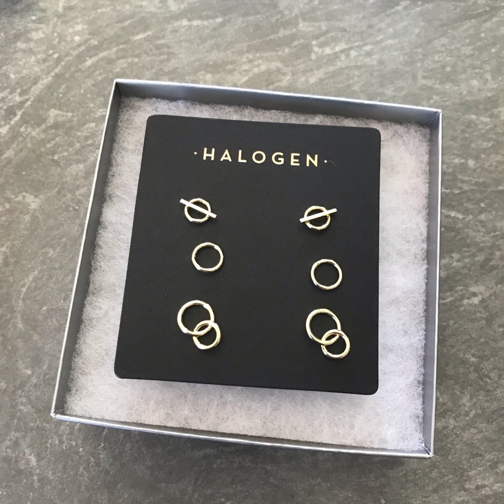 Halogen Earrings Yellow Gold NWT